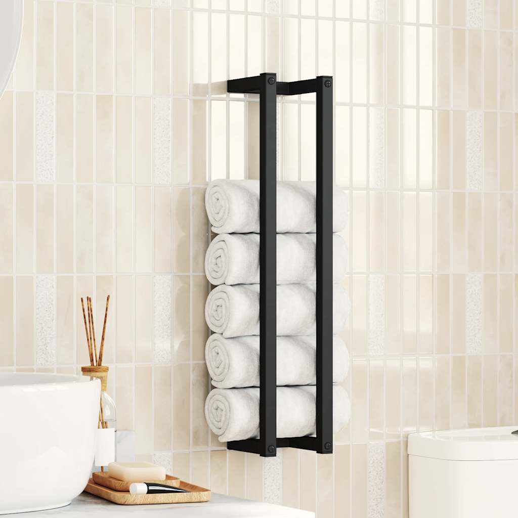 Rack de serviettes Vidaxl 12.5x12.5x60 cm Black