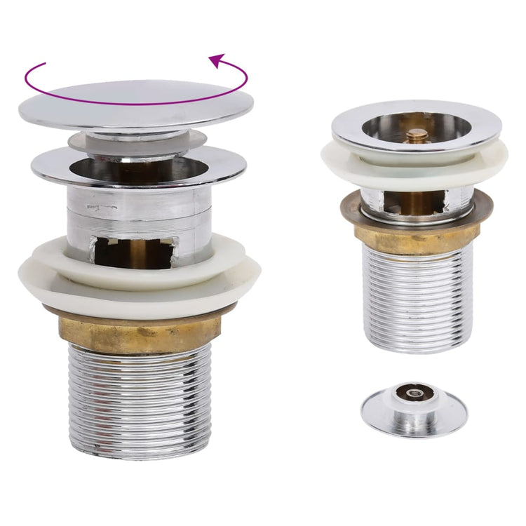Pop-up de vidaxl Drain avec trop-plein 6.4x6.4x9.1 cm Colaire chromé