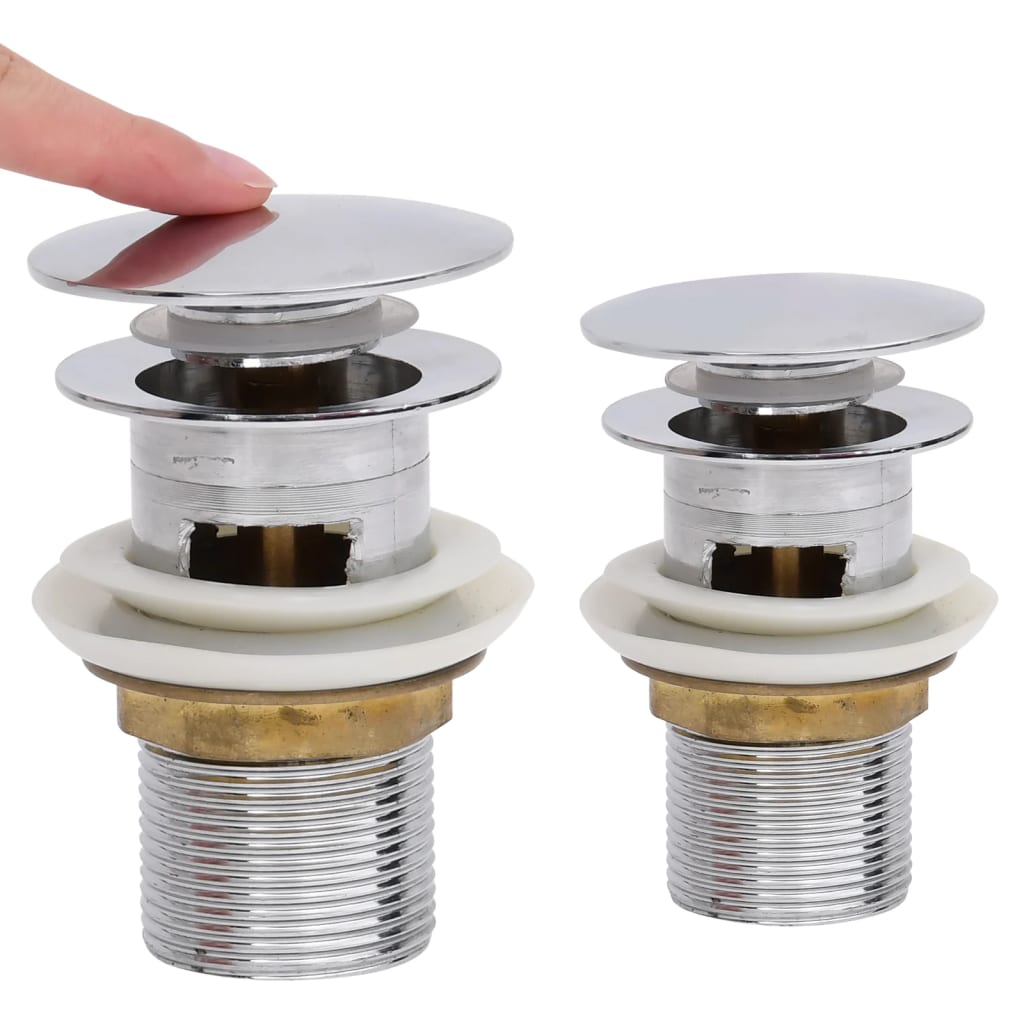 Pop-up de vidaxl Drain avec trop-plein 6.4x6.4x9.1 cm Colaire chromé