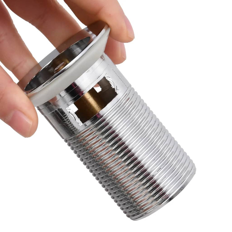 Pop-up de vidaxl Drain avec trop-plein 6.4x6.4x9.1 cm Colaire chromé