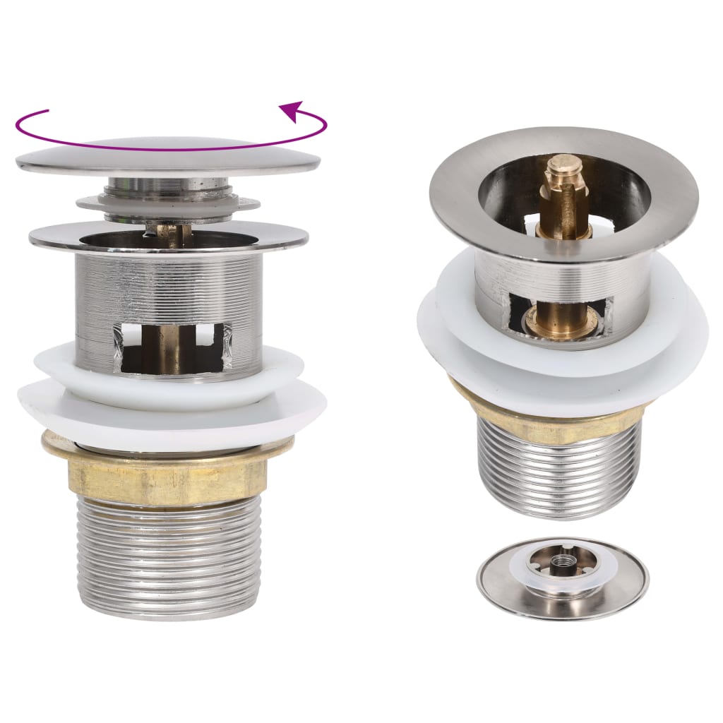 Pop-up de vidaxl Drain avec débordement 6.4x6.4x9.1 cm Couleurs en argent