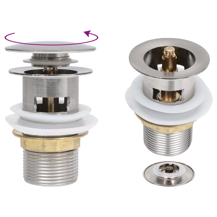 Pop-up de vidaxl Drain avec débordement 6.4x6.4x9.1 cm Couleurs en argent