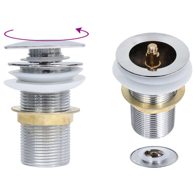 Pop-up de vidaxl Drain sans débordement 6.4x6.4x9.1 cm de couleur chromée