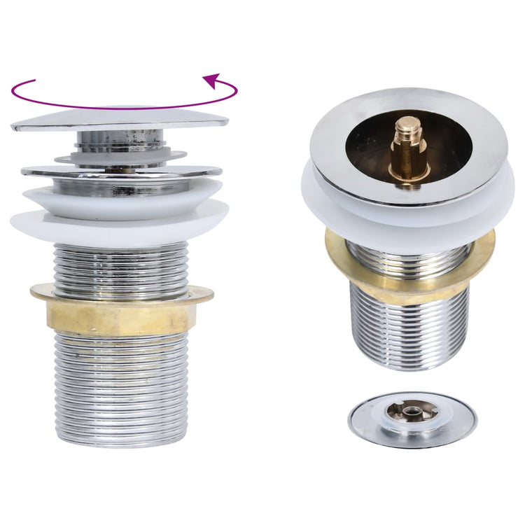 Pop-up de vidaxl Drain sans débordement 6.4x6.4x9.1 cm de couleur chromée