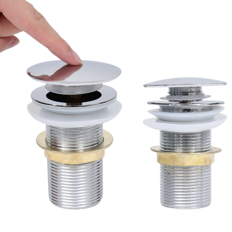 Pop-up de vidaxl Drain sans débordement 6.4x6.4x9.1 cm de couleur chromée