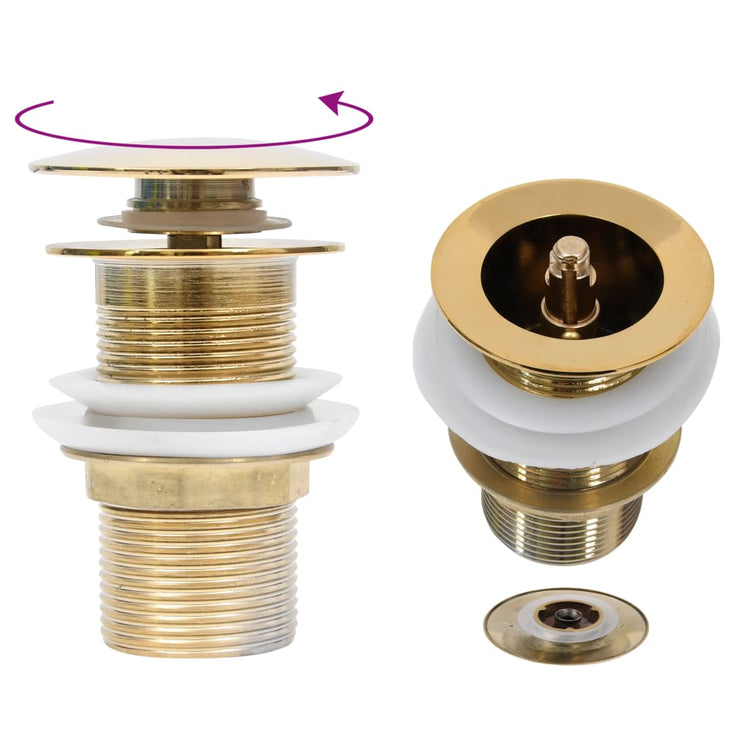 Pop-up de vidaxl Drain sans débordement 6.4x6.4x9.1 cm de couleur or