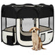 Vidaxl Dog Ren pliable avec un sac de porte-avions 90x90x58 cm noir