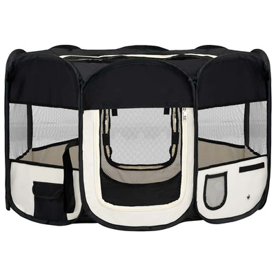 Vidaxl chien ren pliable avec sac de transport 125x125x61 cm noir