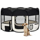 Vidaxl Dog Ren pliable avec un sac de porte-avions 145x145x61 cm noir