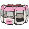 Vidaxl Dog Ren pliable avec sac de porte-avions 90x90x58 cm rose