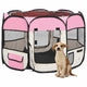 Vidaxl Dog Ren pliable avec sac de porte-avions 90x90x58 cm rose