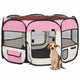 Vidaxl Dog Ren pliable avec un sac de porte-avions 110x110x58 cm rose