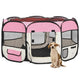 Vidaxl Dog Ren pliable avec sac de transport 125x125x61 cm rose