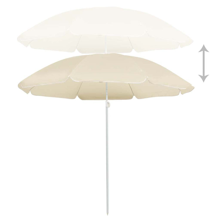 Parasol vidaxl avec poteau en acier 180 cm sable -colored