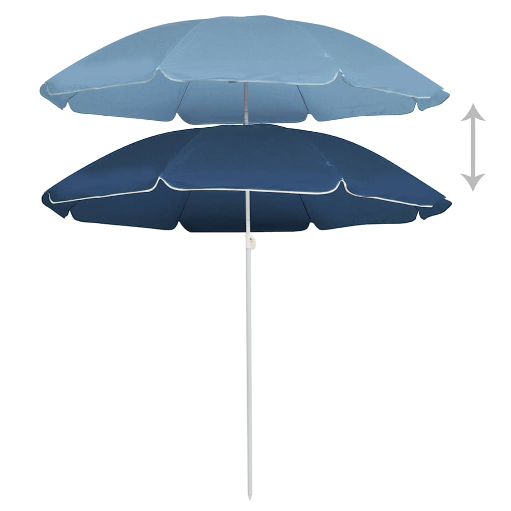 Vidaxl parasol avec mât en acier 180 cm bleu