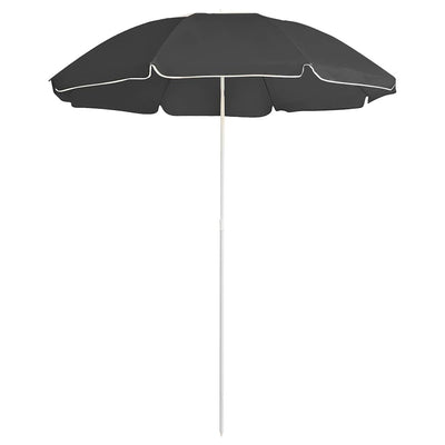 Vidaxl parasol avec poteau en acier 180 cm anthracite -colored