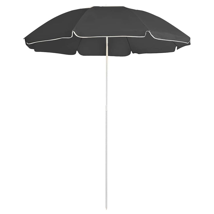 Vidaxl parasol avec poteau en acier 180 cm anthracite -colored