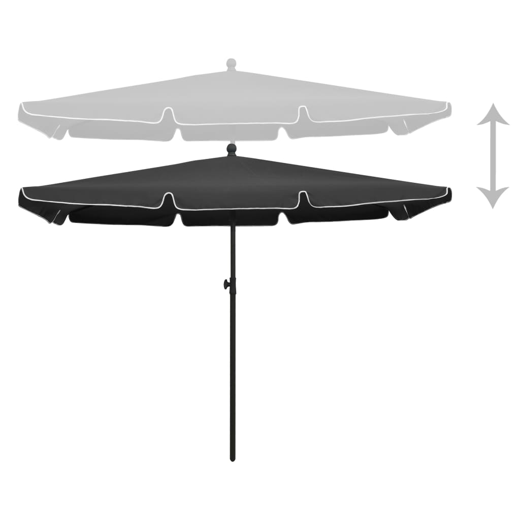 Vidaxl parasol avec poteau 210x140 cm anthracite -colored