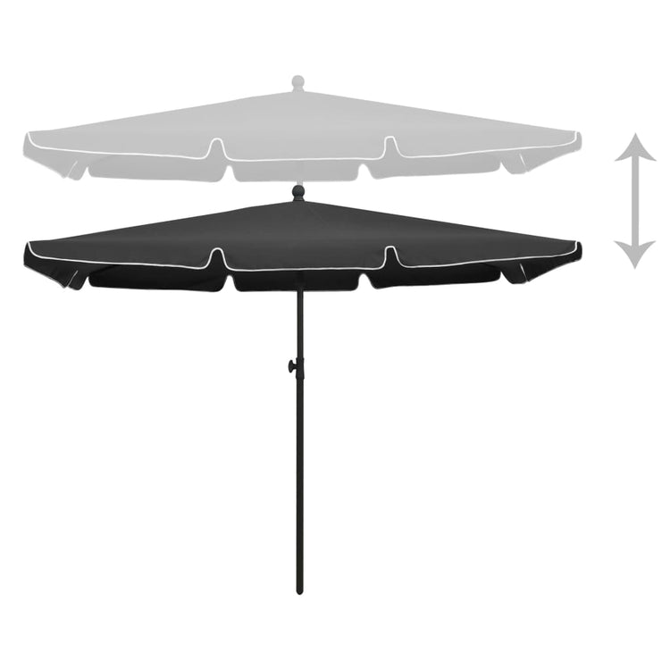 Vidaxl parasol avec poteau 210x140 cm anthracite -colored