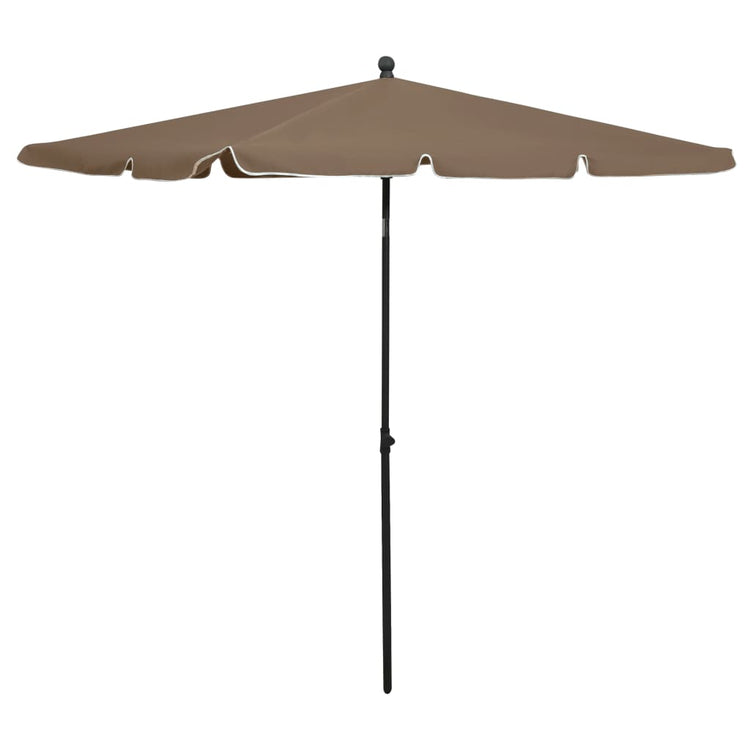 Parasol vidaxl avec pôle 210x140 cm taupe