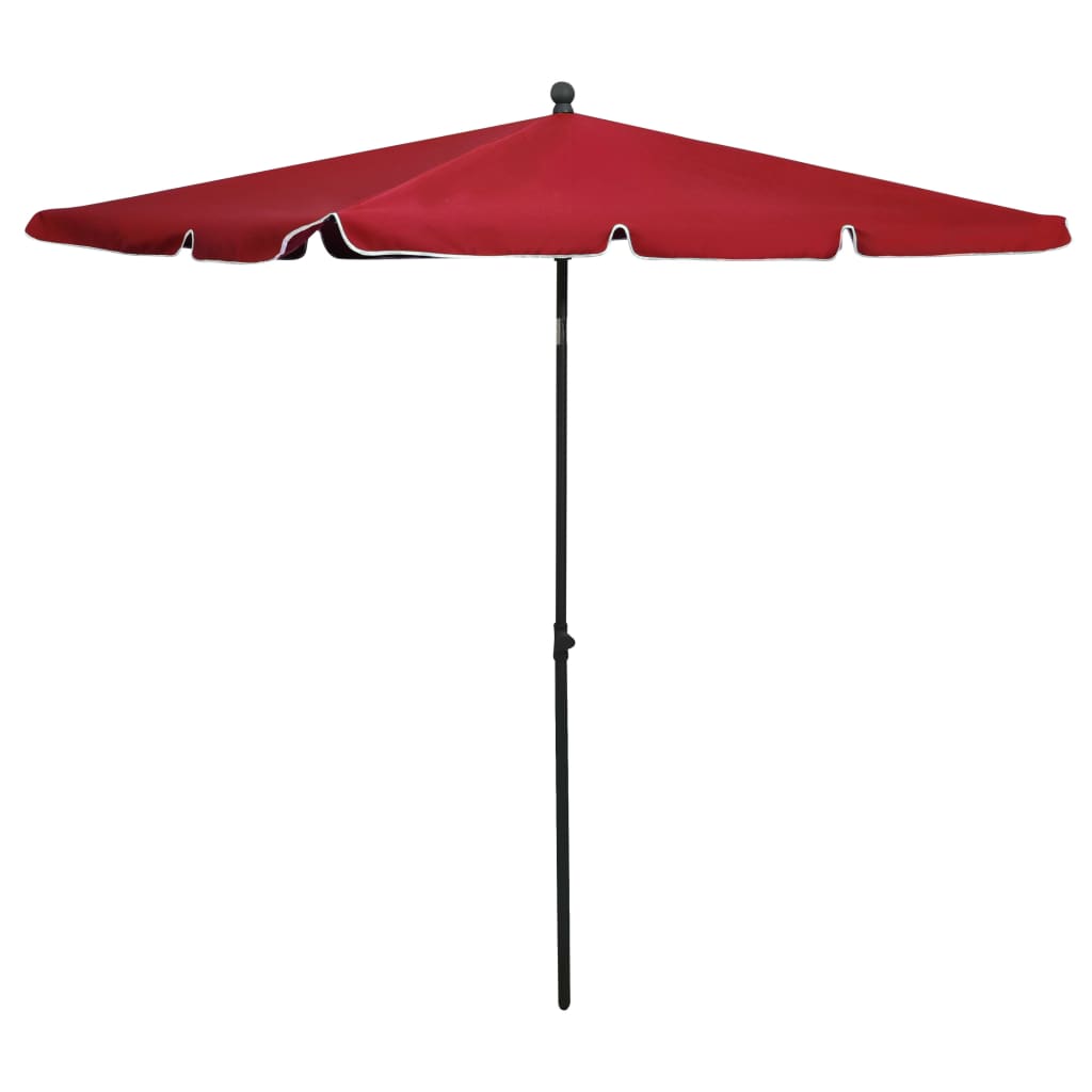 Parasol VidaXL avec mât 210x140 cm bordeaux