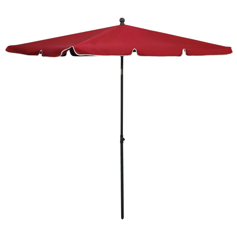 Parasol VidaXL avec mât 210x140 cm bordeaux