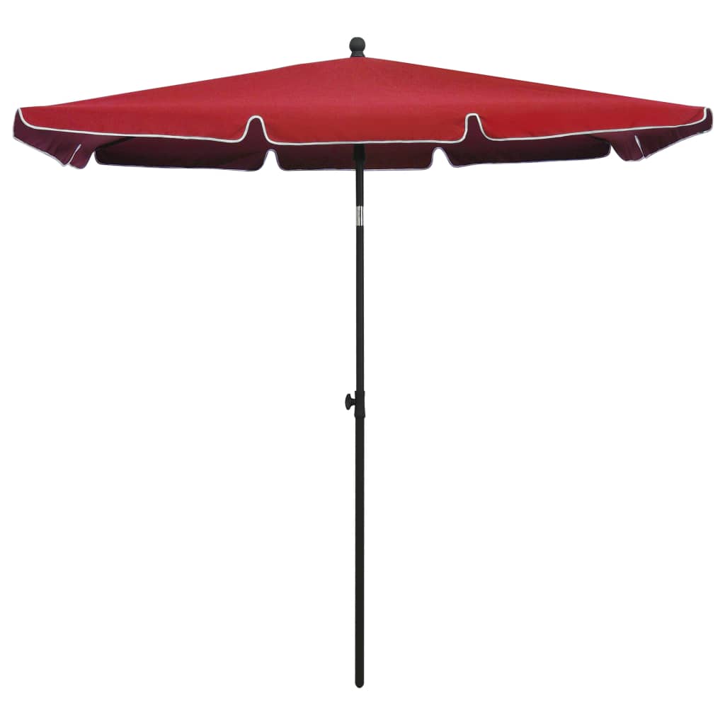 Parasol VidaXL avec mât 210x140 cm bordeaux