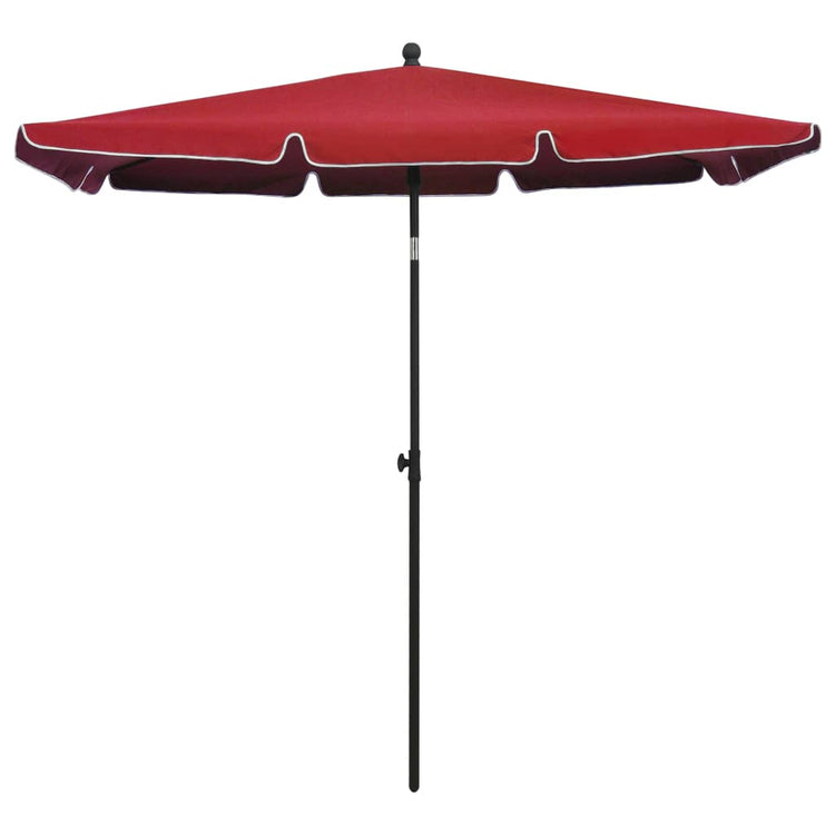 Parasol VidaXL avec mât 210x140 cm bordeaux