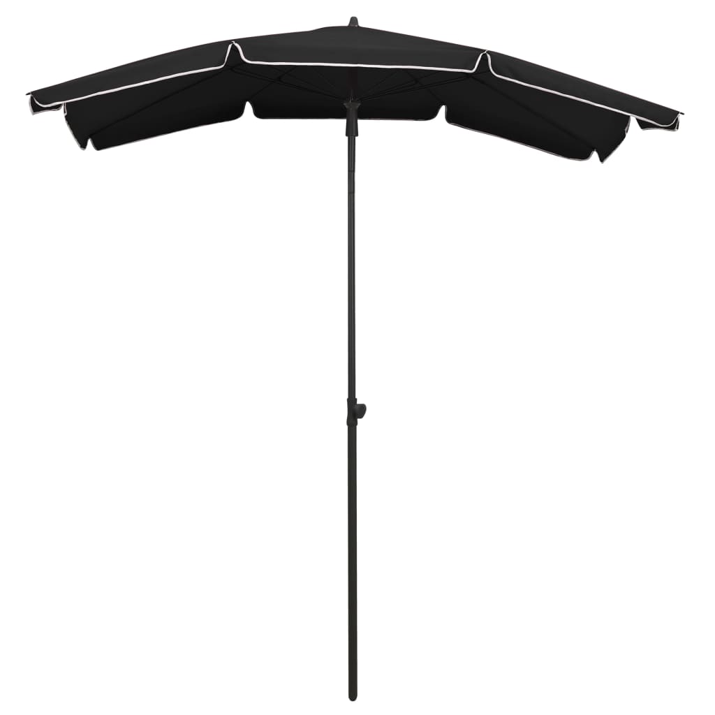 Vidaxl parasol avec Pole 200x130 cm noir