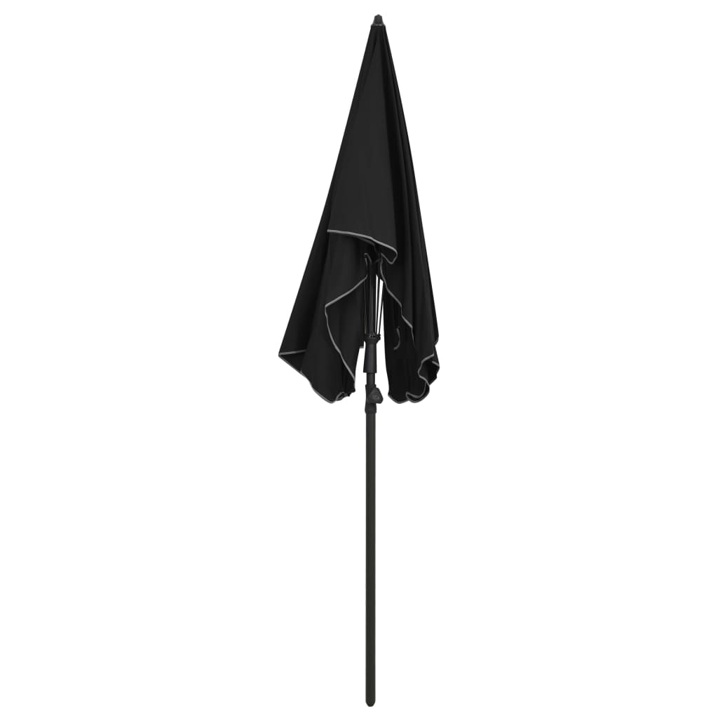 Vidaxl parasol avec Pole 200x130 cm noir