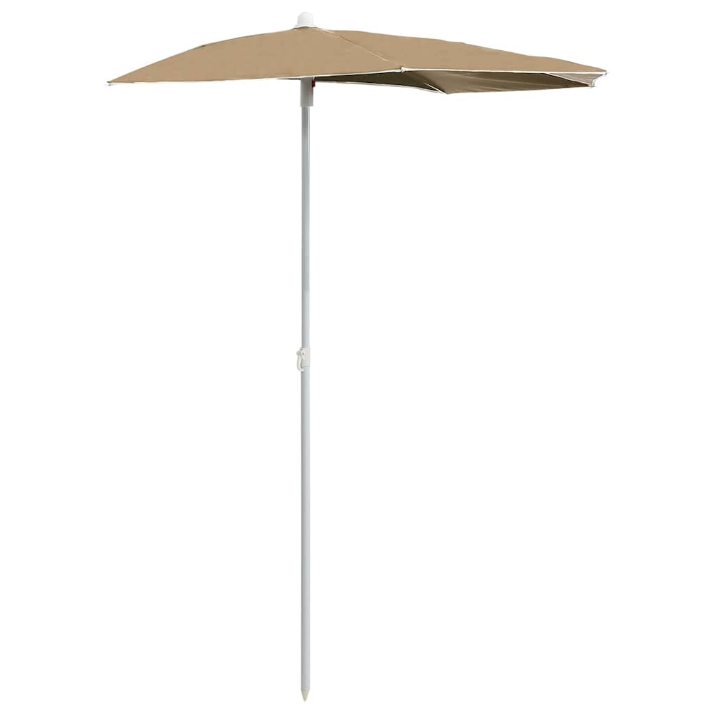 Vidaxx demi parasol avec mât 180x90 cm taupe