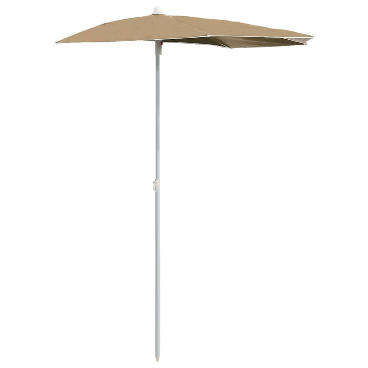 Vidaxx demi parasol avec mât 180x90 cm taupe