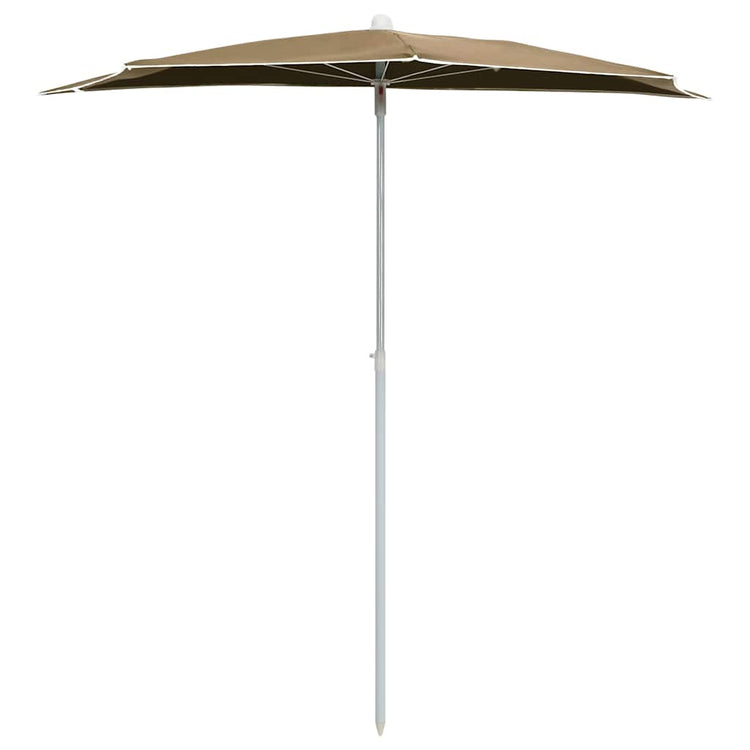 Vidaxx demi parasol avec mât 180x90 cm taupe