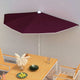 Vidaxl parasol moitié avec poteau 180x90 cm Bordeaux rouge