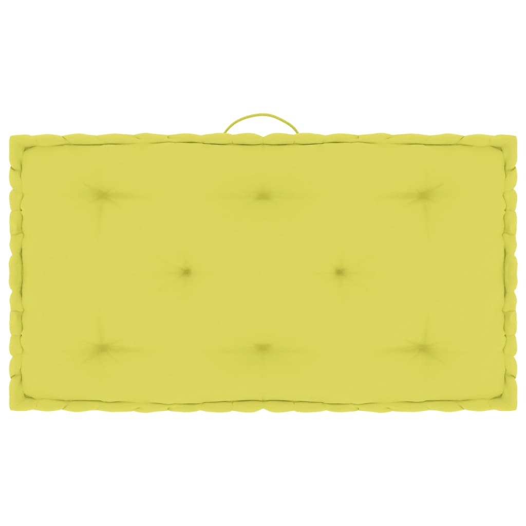 Coussin de plancher de palette vidaxl 73x40x7 cm pommes en coton vert
