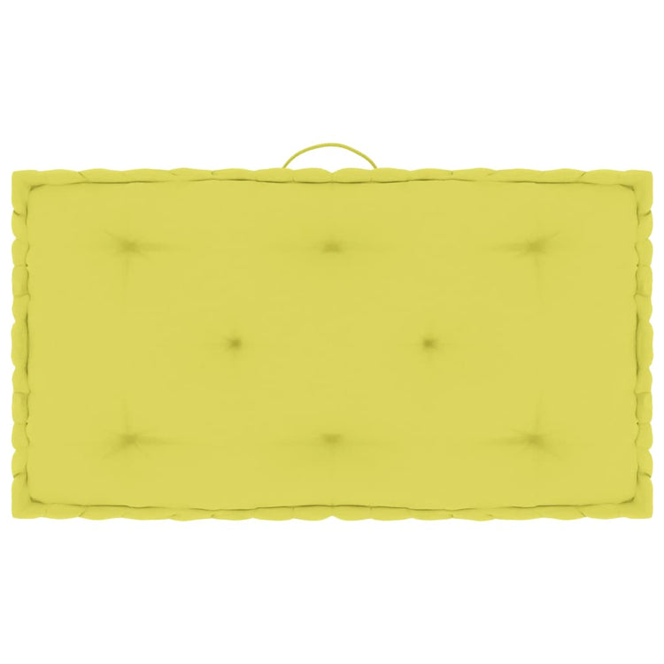 Coussin de plancher de palette vidaxl 73x40x7 cm pommes en coton vert
