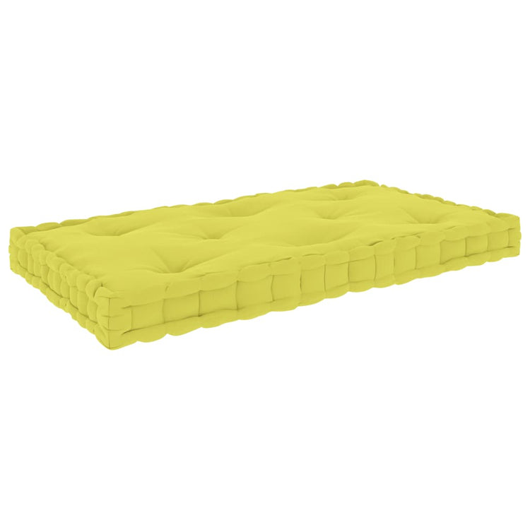 Coussin de plancher de palette vidaxl 73x40x7 cm pommes en coton vert