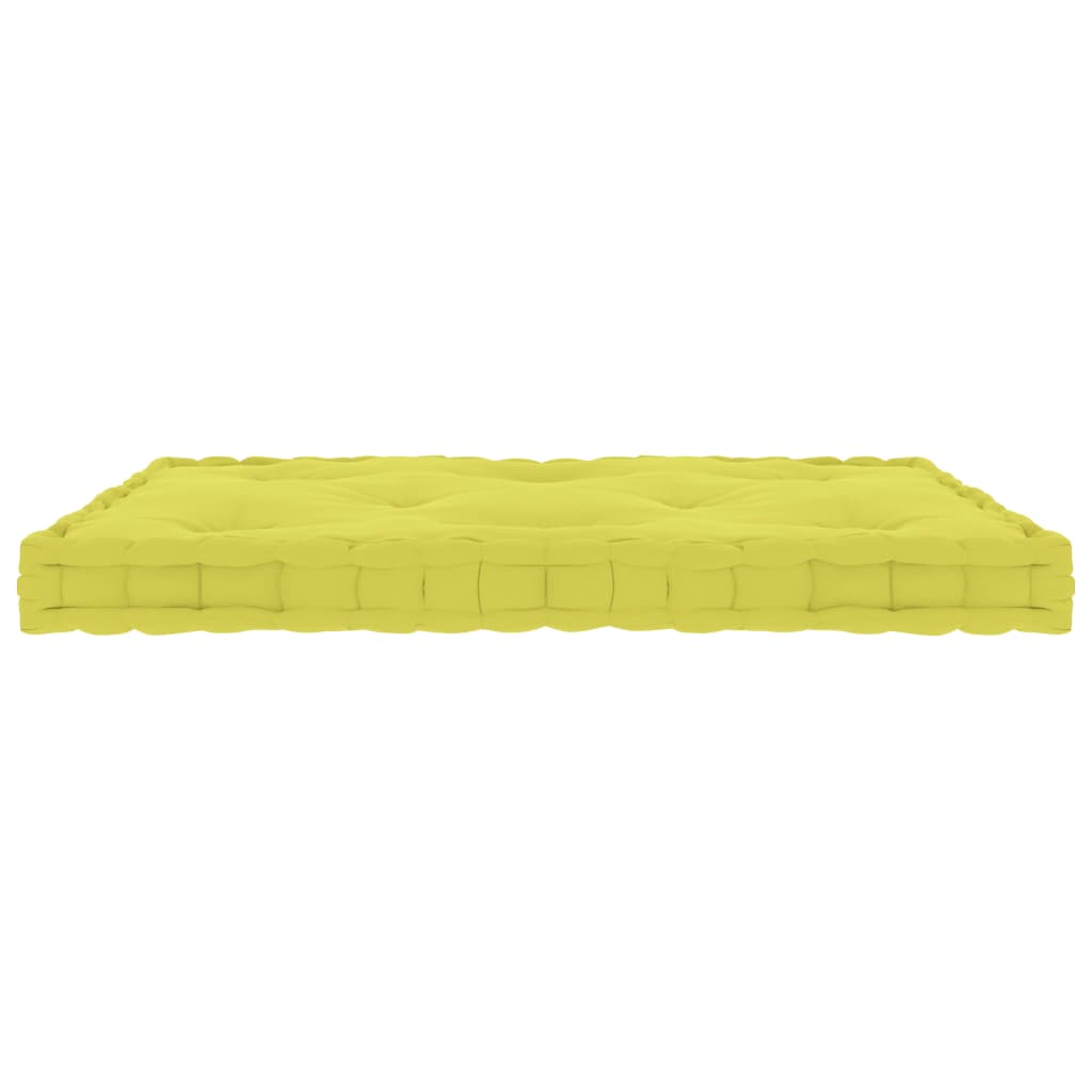 Coussin de plancher de palette vidaxl 73x40x7 cm pommes en coton vert