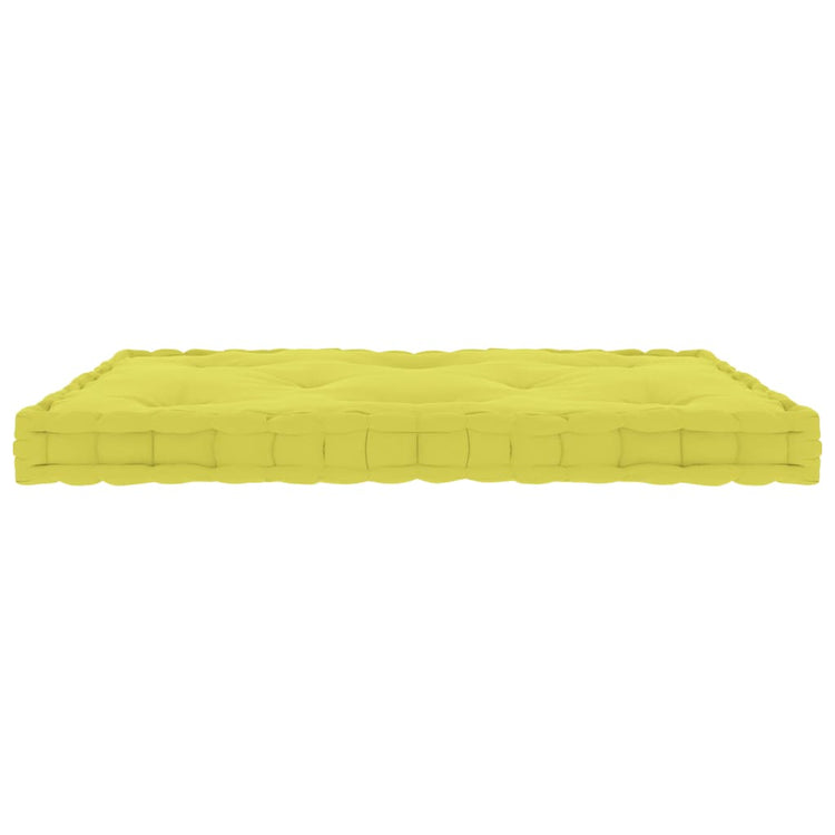 Coussin de plancher de palette vidaxl 73x40x7 cm pommes en coton vert