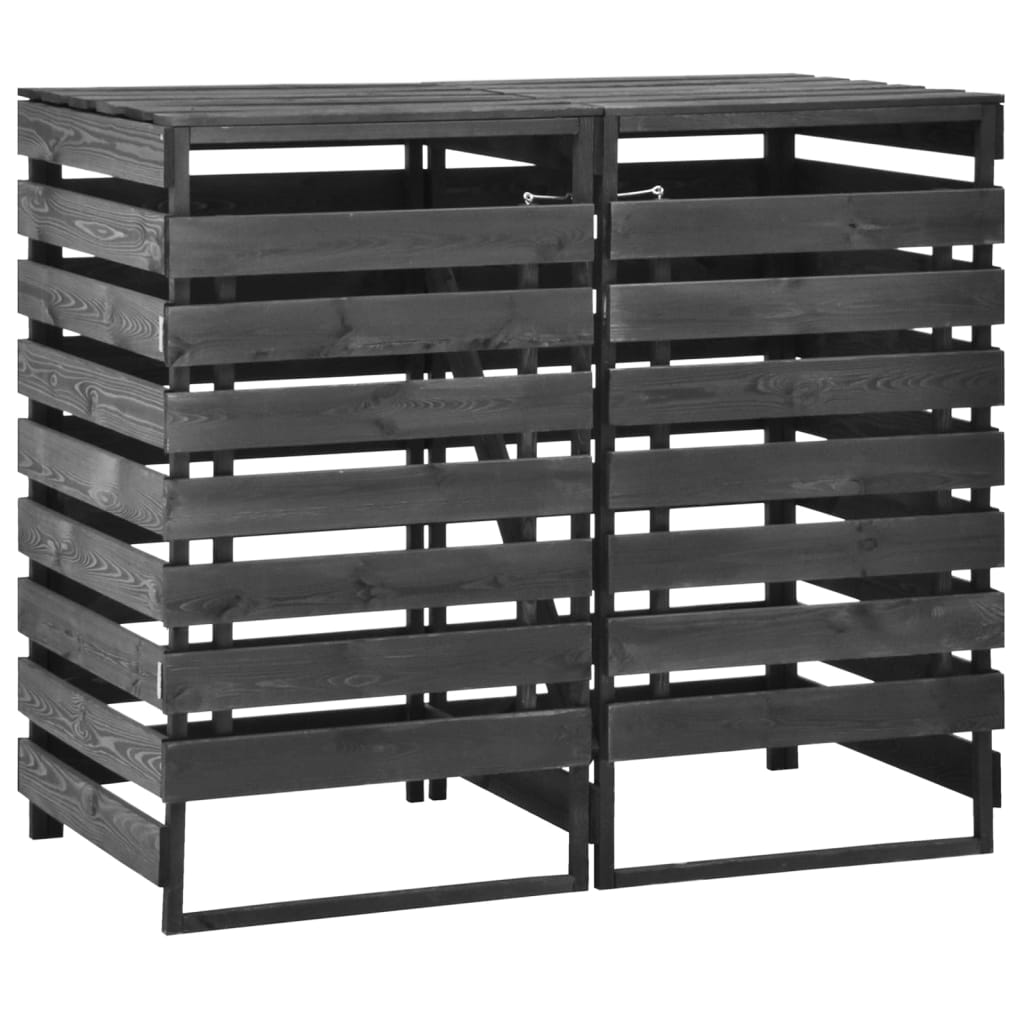 Stockage de conteneurs vidaxl double 140x75x121 cm en bois de pin peint