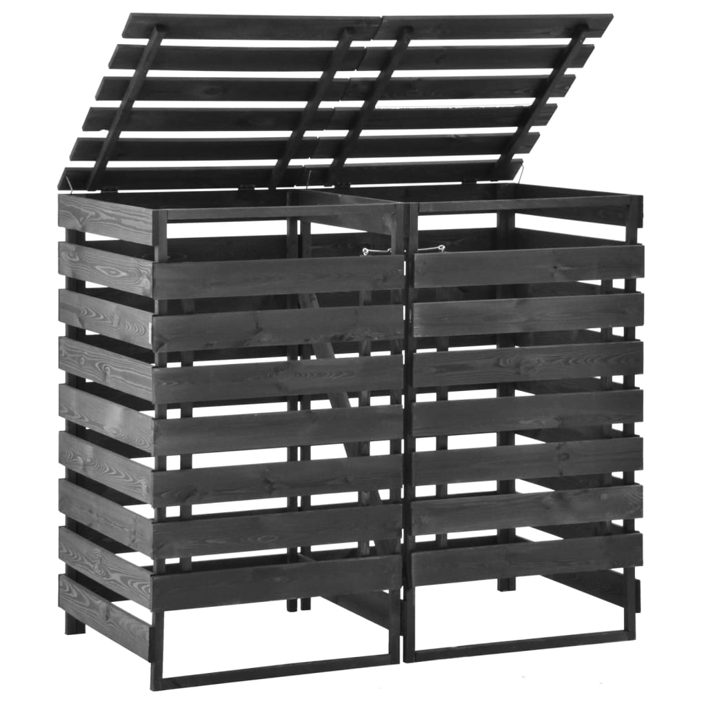 Stockage de conteneurs vidaxl double 140x75x121 cm en bois de pin peint