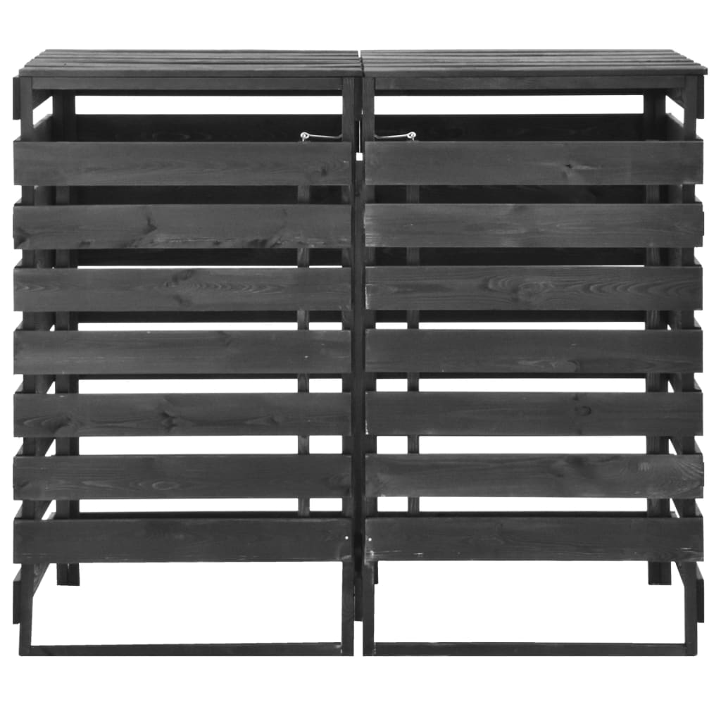 Stockage de conteneurs vidaxl double 140x75x121 cm en bois de pin peint