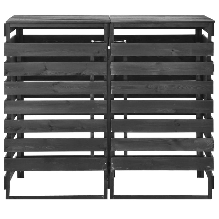 Stockage de conteneurs vidaxl double 140x75x121 cm en bois de pin peint