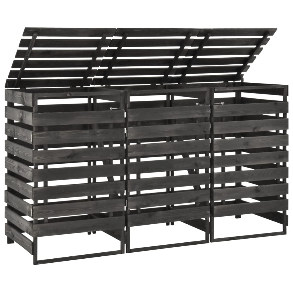 Stockage de conteneurs vidaxl triple 210x75x121 cm Pine Pine Wood