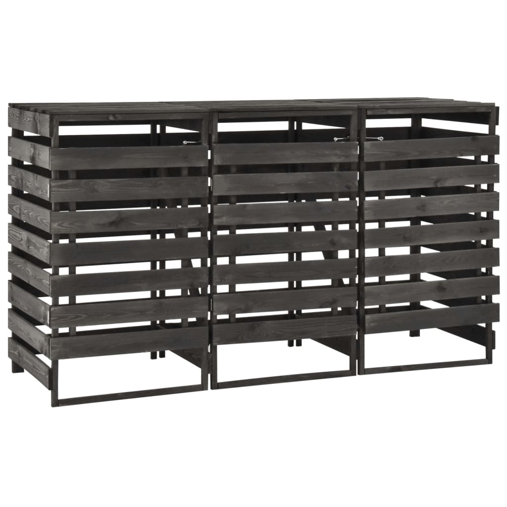 Stockage de conteneurs vidaxl triple 210x75x121 cm Pine Pine Wood