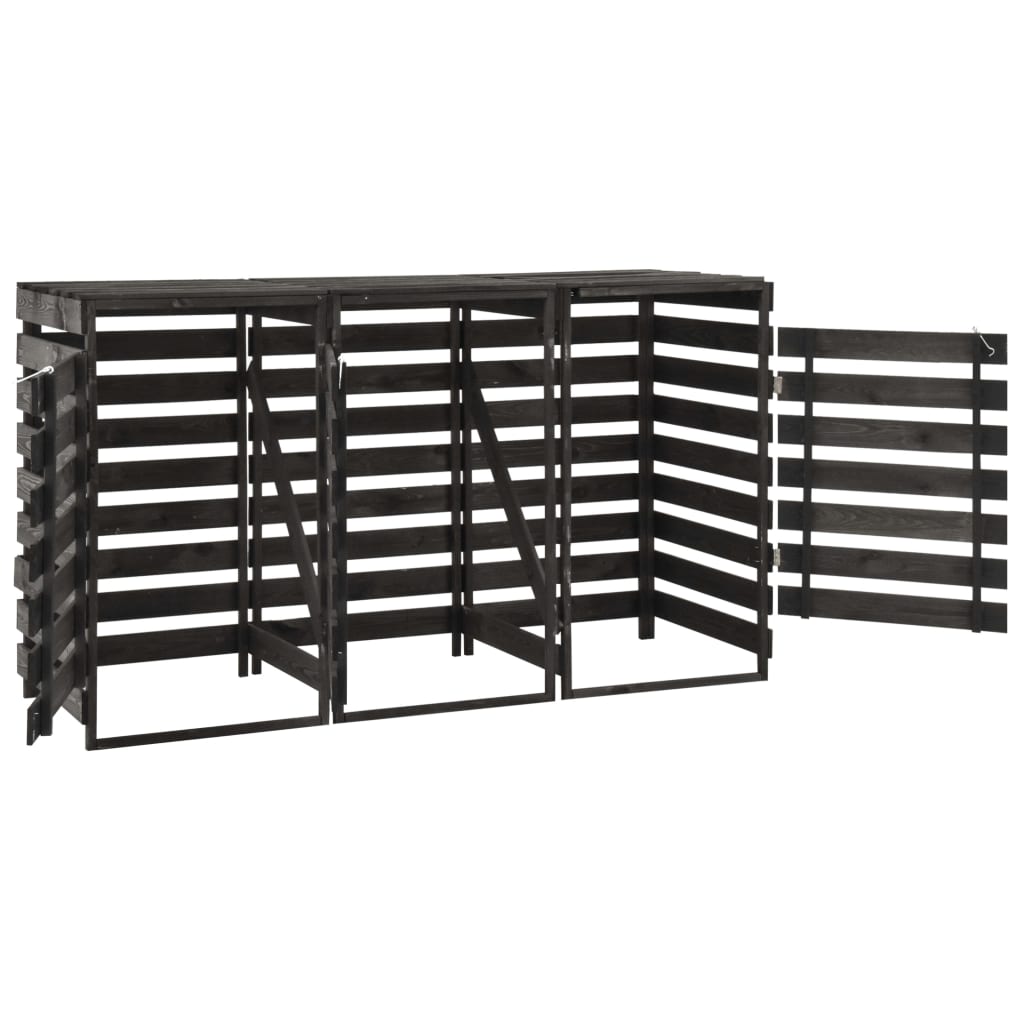 Stockage de conteneurs vidaxl triple 210x75x121 cm Pine Pine Wood