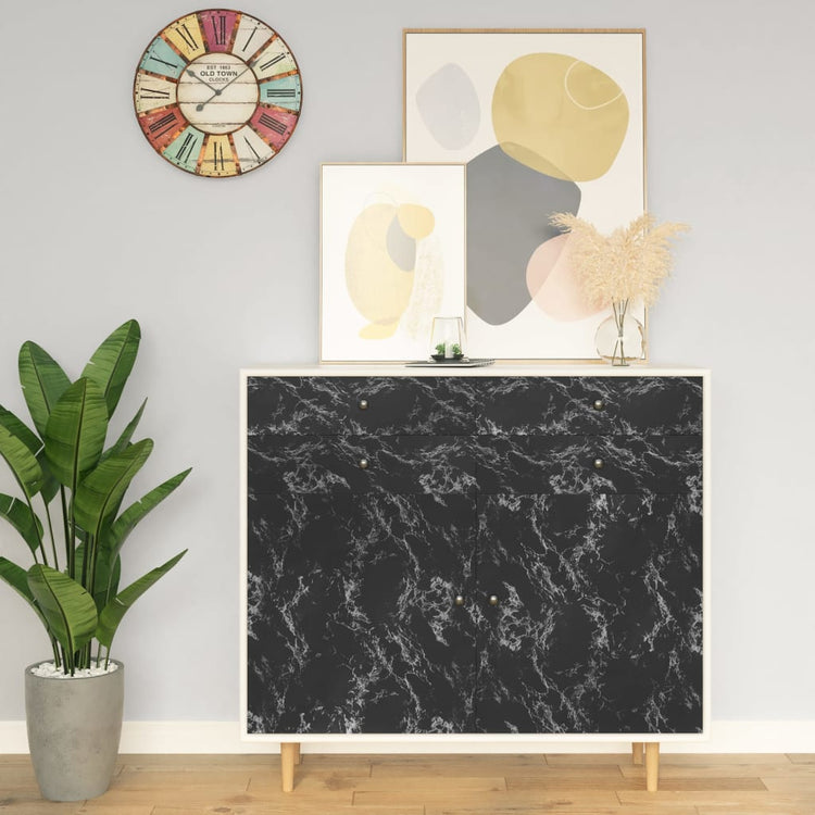 Vidaxl Meuble Huile auto-adhésive 500x90 cm PVC Black
