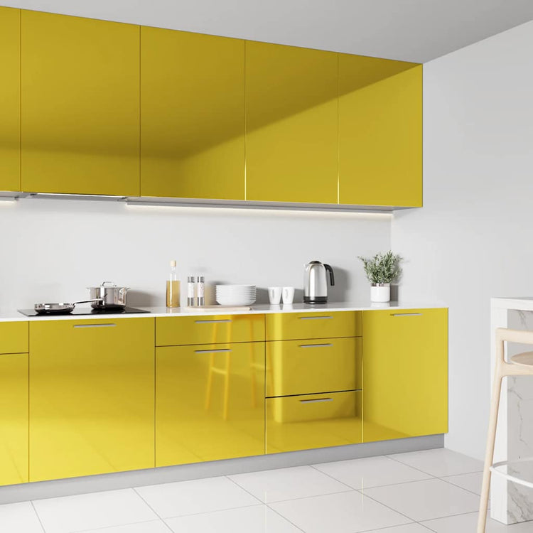 Vidaxl Meuble Huile auto-adhésive 500x90 cm PVC haut brillant or de couleur