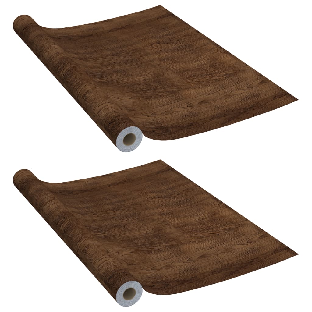 Vidaxl Meubles Huiles auto-adhésives 2 PCS 500x90 cm PVC Dark Oak -Colored