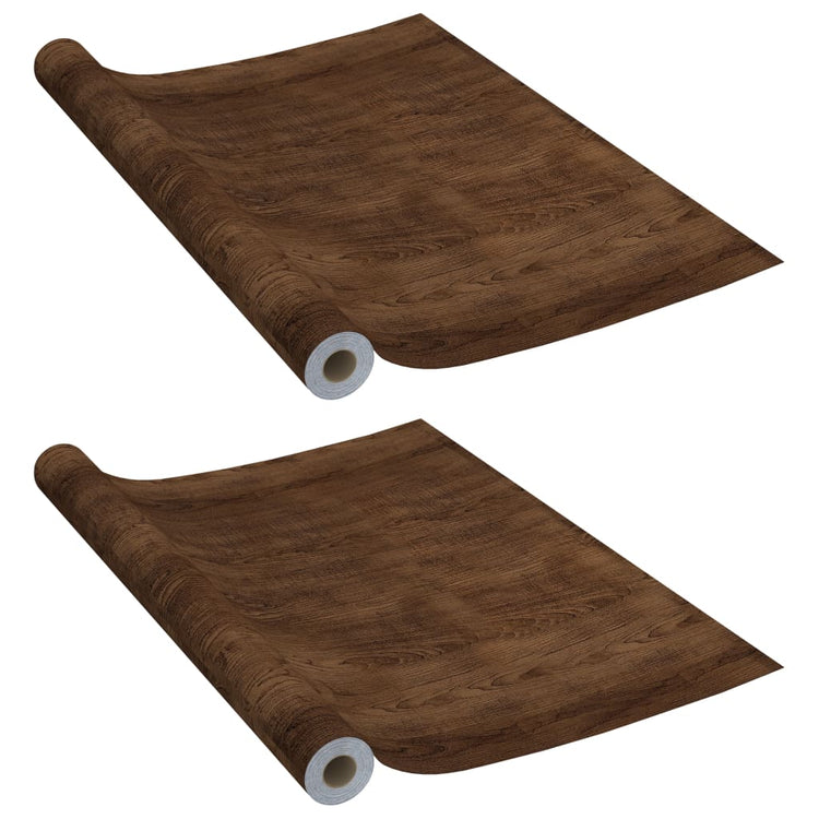 Vidaxl Meubles Huiles auto-adhésives 2 PCS 500x90 cm PVC Dark Oak -Colored